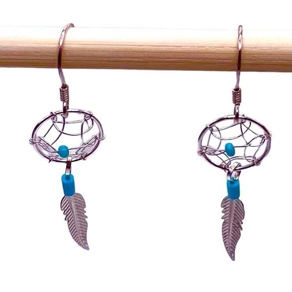 ACR# Turquoise & Sterling Southwest Native 1 3/4” Dangles - Picture 7 of 8